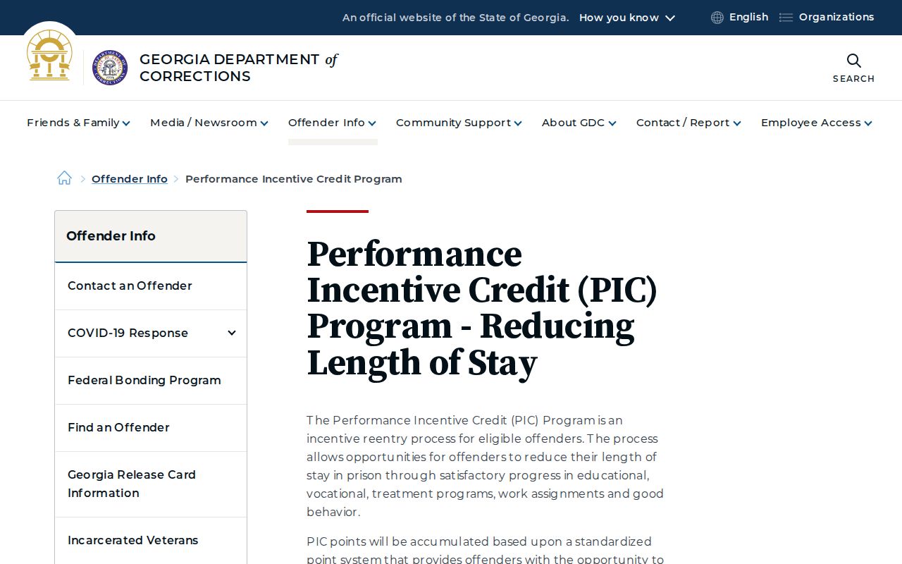 GDC Performance Incentive Credit information for state release dates